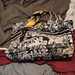 Elegant Black and Cream Tote Bag